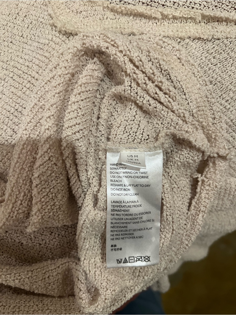 Urban Outfitters Lightweight Beige V-Neck Sweater oversized beachy boho. - Picture 7 of 9